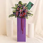 Blissful Mixed Flowers Cardboard Stand