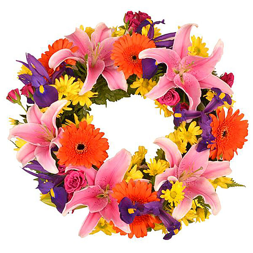 Vibrant Flowers Wreath