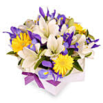 Box Arrangement of  Bright Flowers