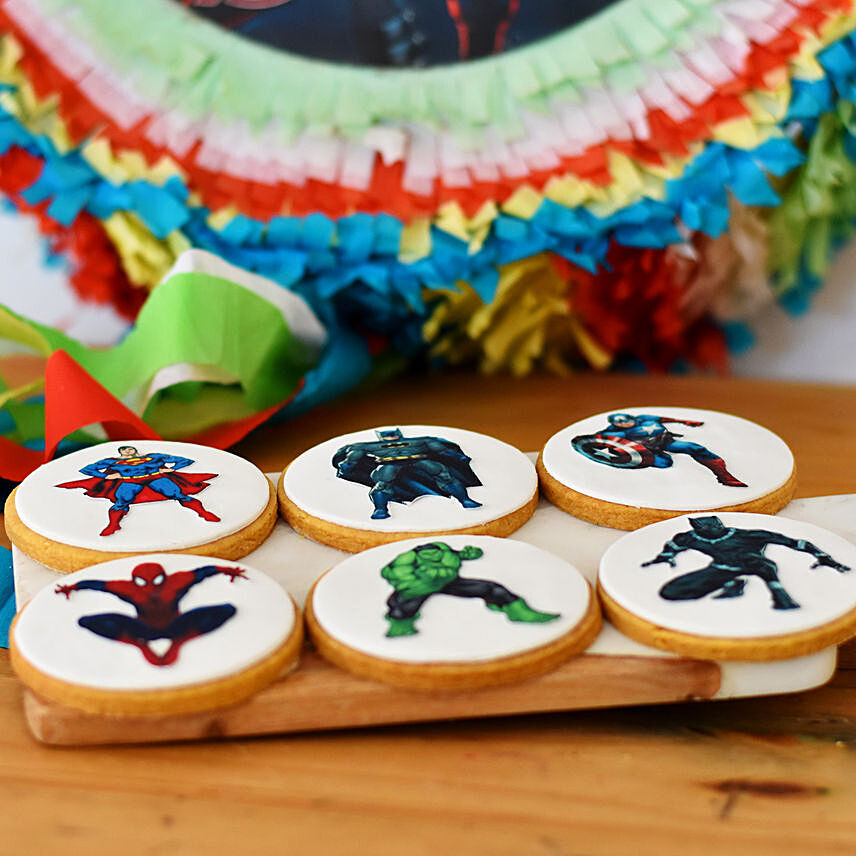 Super Hero Photoprint Cookies 6 Pcs