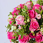 Alluring Pink Rose & Spray Rose Vase Arrangement