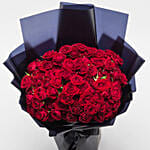 Beautifully Tied Romantic Red Rose Bouquet