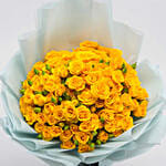 Beautifully Tied Yellow Spray Roses Bouquet