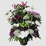 Premium Mixed Flowers In Glass Vase