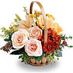Bunch of Delicate Flowers In Basket