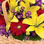 Elegant Basket Arrangement of Mixed Flowers
