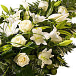 Funeral Bunch of Light Coloured Lilies & Roses