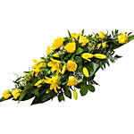 Funeral Spray of Yellow Roses & Lilies