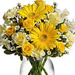 Lovely Glass Vase Arrangement of Flowers