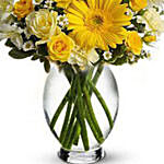 Lovely Glass Vase Arrangement of Flowers