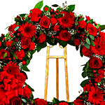 Mixed Flowers Funeral Wreath