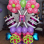 Colourful Happy Birthday Balloon Arrangement