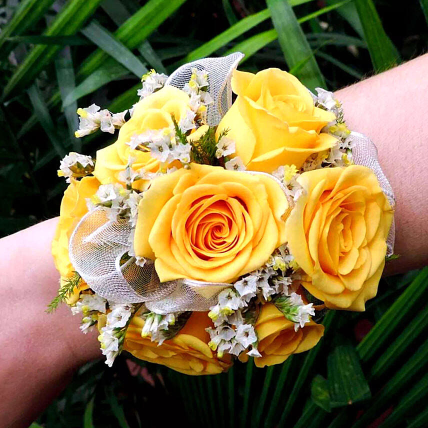 Vivid Yellow Roses Corsage