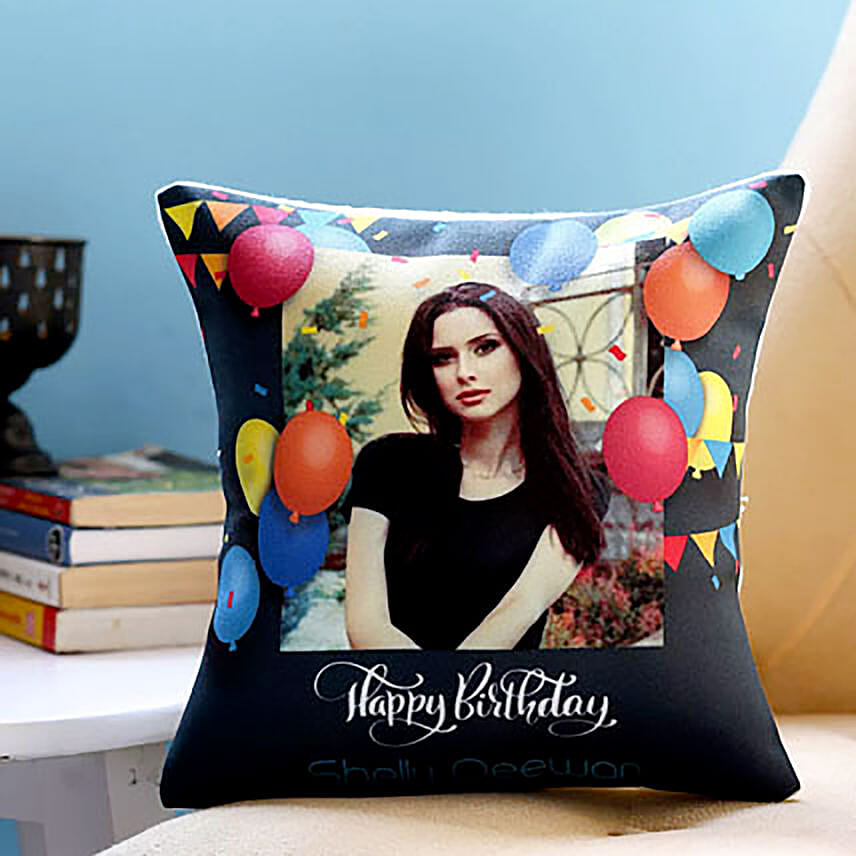 Personalised Birthday Balloons Cushion