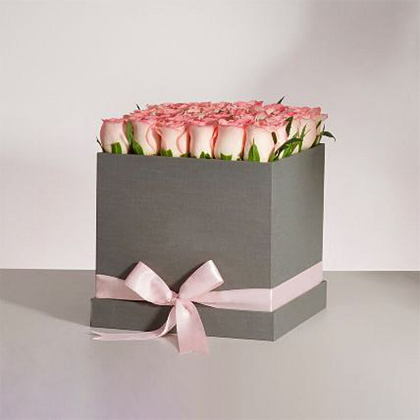 Premium Pink Roses Box Arrangement