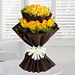 Double Layer 40 Yellow Roses Bunch