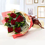 6 Red Roses With Maamoul Sweet 1 Kg