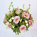 Appealing Light Pink Rose & Spray Rose Arrangement