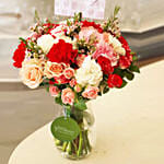 Nightingale Sweet 1 Kg And Mix Flower Vase