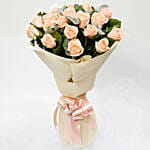 20 Peach Roses Bouquet