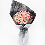 35 Dual Shade Pink Roses Bouquet