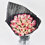 35 Dual Shade Pink Roses Bouquet