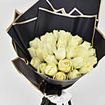 35 White Roses Bouquet