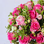 Alluring Pink Rose & Spray Rose Vase Arrangement