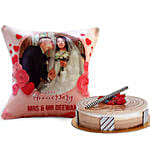 Anniversary Cushion With Triple Choco Cake