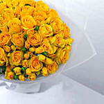 Beautiful Yellow Rose & Spray Rose Bouquet