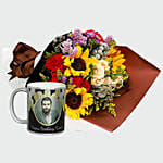 Flower Bouquet And Personalised Mug