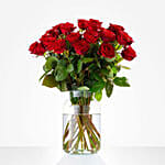 Romantic Red Rose Vase Arrangement