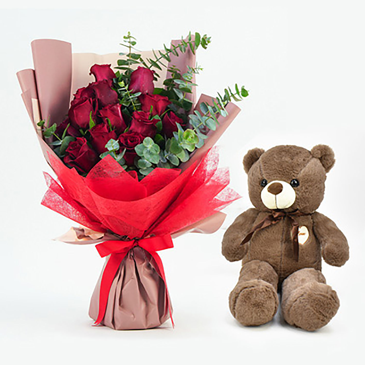 13 Roses Bouquet With Teddy Delivery in Singapore - FNP SG