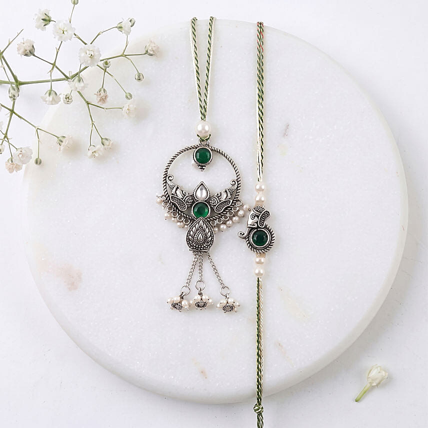Green Round Bhaiya Bhabhi Rakhi Rakhi