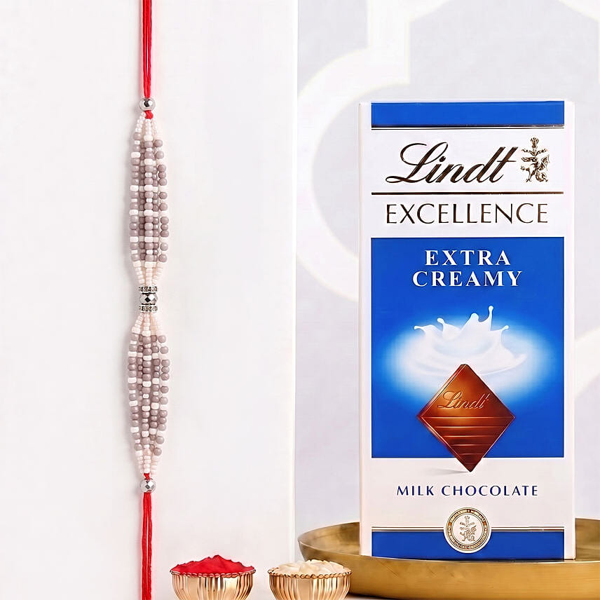 Sneh Exquisite Pearl Rakhi with Lindt
