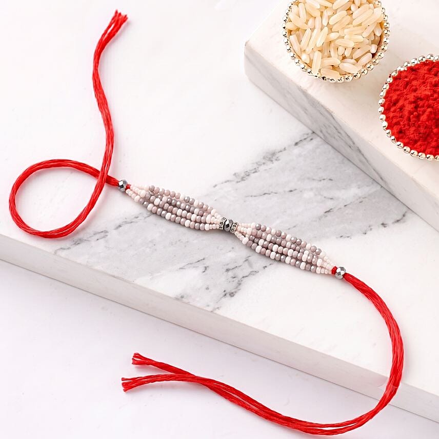 Sneh Exquisite white Pearl Rakhi
