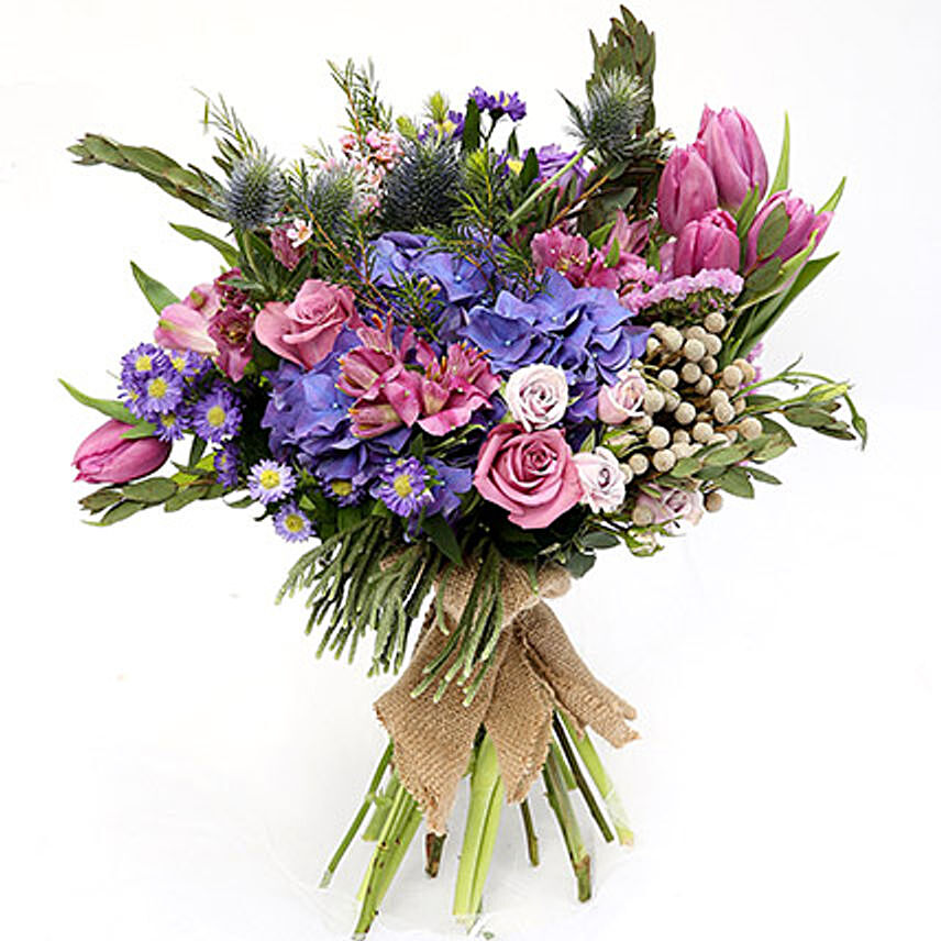 Elegant Mixed Roses and Tulips Bouquet