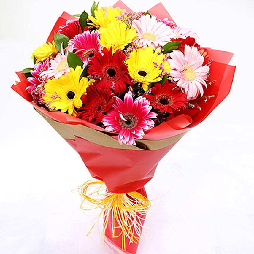 Joyful Mixed Gerbera Bouquet