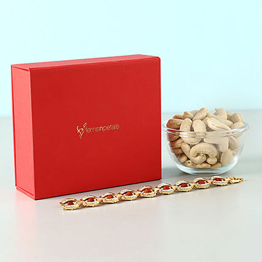 Bracelet Rakhi And Cashew Combo