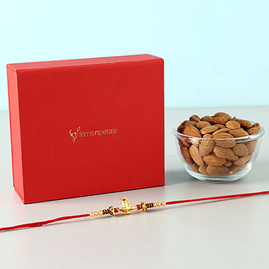 Designer Rakhi And Almonds Combo