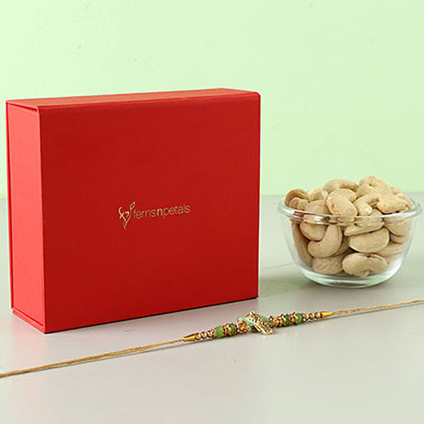 Exquisite Designer Rakhi And Cashews Combo