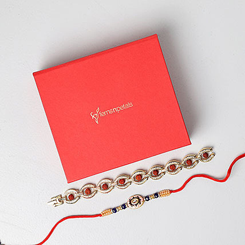 Fancy Rakhi Set In Red Box