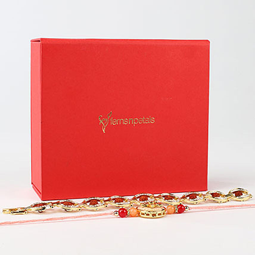 Two Ravishing Rakhi Set In Red Box