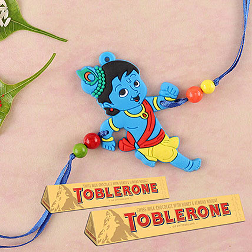 Little Krishna And Toblerone Rakhi Combo