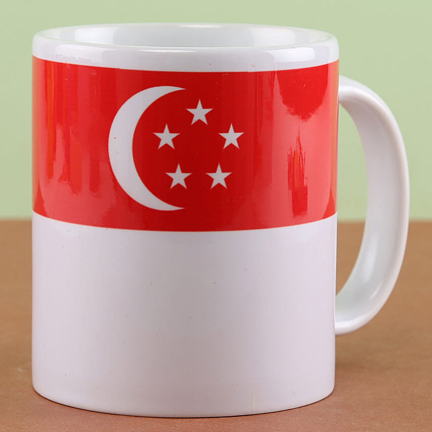 Printed Singapore Flag Ceramic Mug