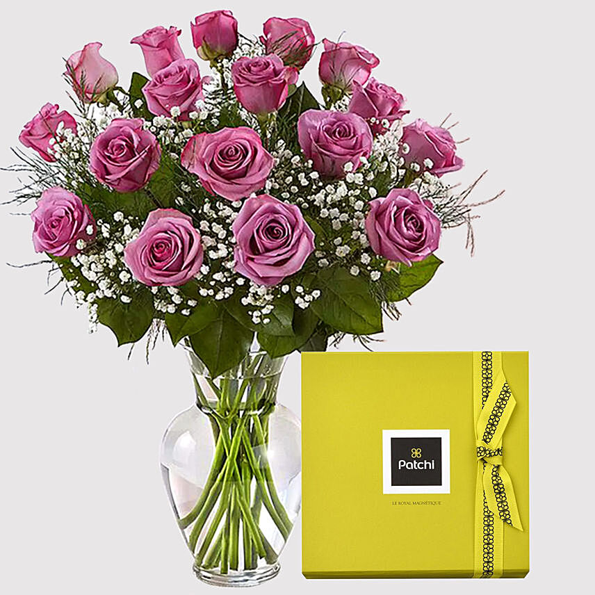 Purple Roses and Patchi Chocolate Box