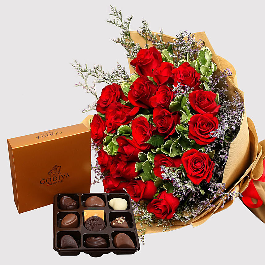 Red Roses and Godiva Chocolate Box