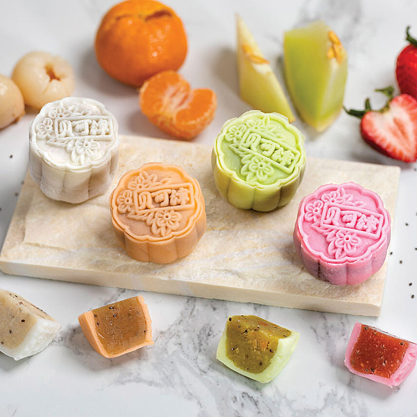 Set Of 8 Pcs Fruity Mooncakes