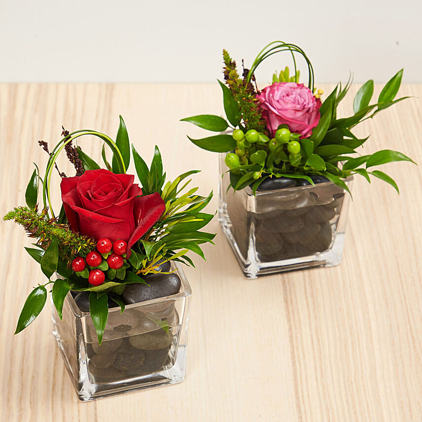 Set Of 2 Flower Vase Arrangements