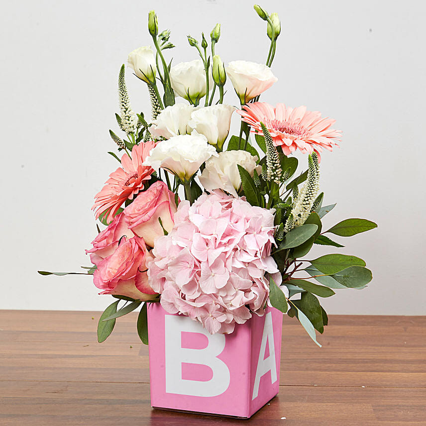 Vase Arrangement Of Pastel Flowers